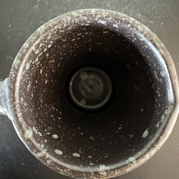 Handcrafted Tapered Pottery Mug in Charcoal Gray w/ Gray Spatters ~ Splatterware - Picture 10 of 10